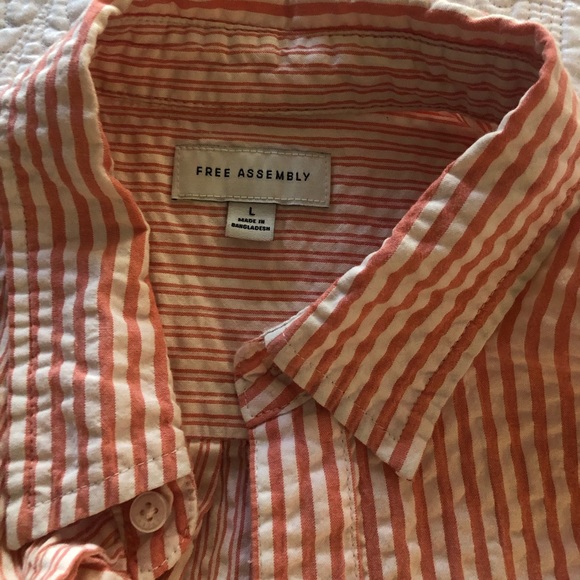 Men’s free assembly seer sucker button down shirt - Picture 2 of 2